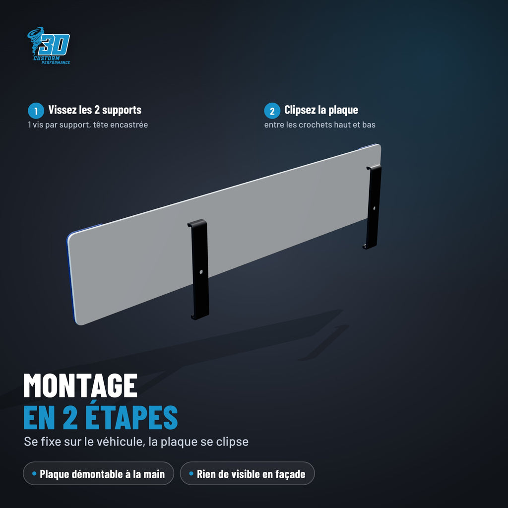 Montage des supports de plaque à clip à l'arrière de la plaque