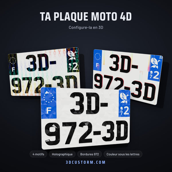Plaque moto 4D sur mesure