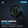 Support manomètre 52 mm Seat Ibiza 6L imprimé en 3D, effet carbone, avec manomètre