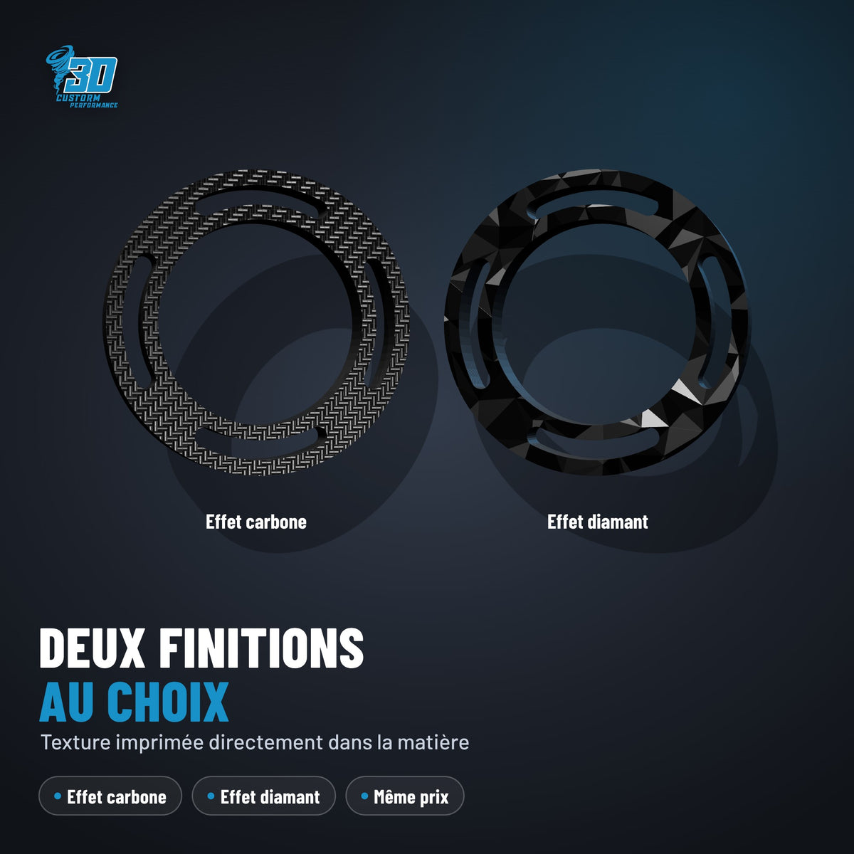Deux finitions au choix pour le support manomètre Seat Ibiza 6L : effet carbone et effet diamant